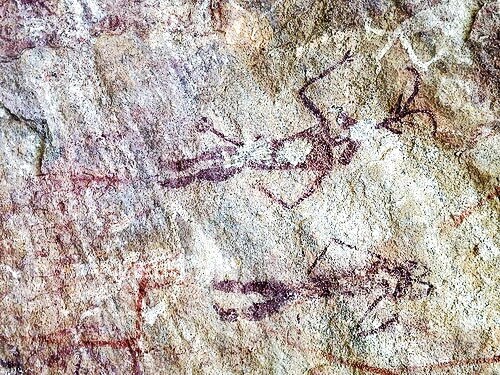 Peinture préhistorique de la Tribu Dandami Maria - grotte d'Ongna Chhattisgarh Inde