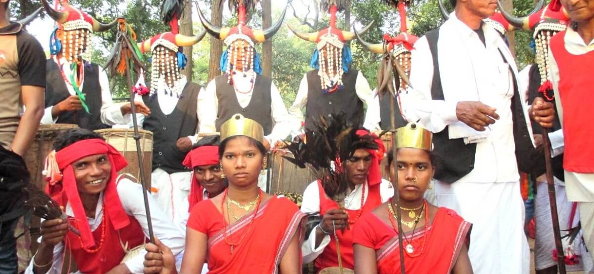 Tribe of Central India - Bison Horn Marias during Bastar Dussehra festival in Chhattisgarh
