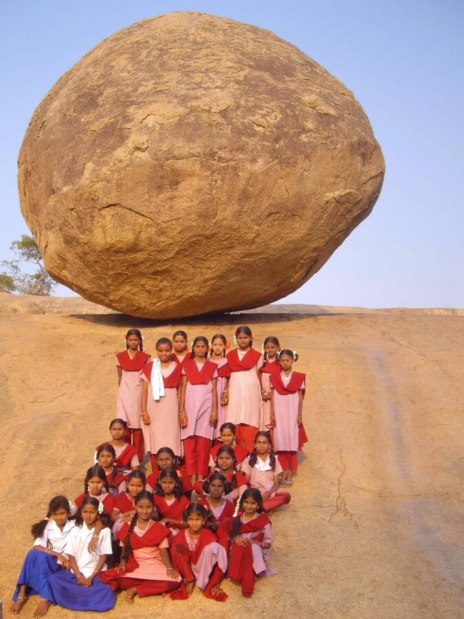 Krishna's butterball in Mahabalipuram Tamil Nadu India