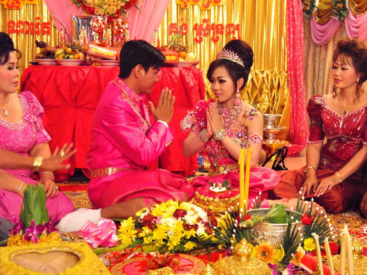 Cérémonie de mariage au Cambodge à Stung Treng - les mariés