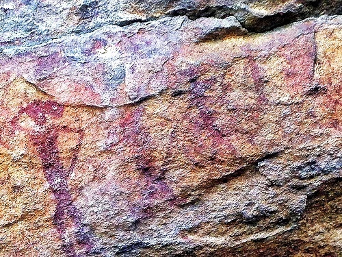 Aliens in India or Tribal people with the side bun - prehistoric art of India