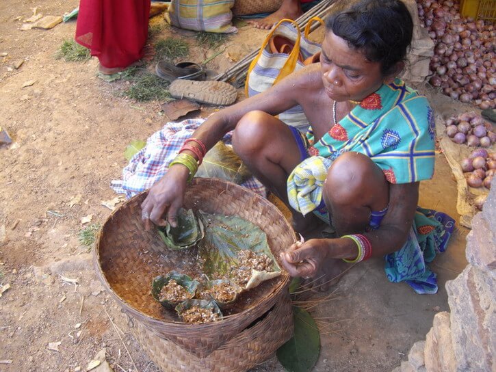 Chhattisgarh famous food: alive red ants sold in a basket