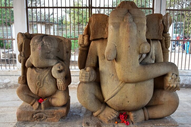 The twin elephant-head God statue