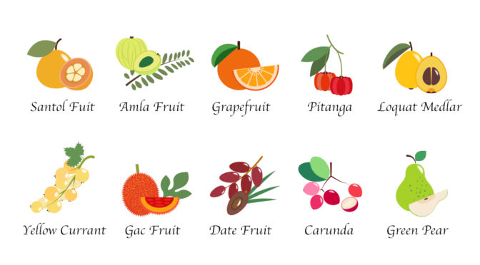 Fruits for health table