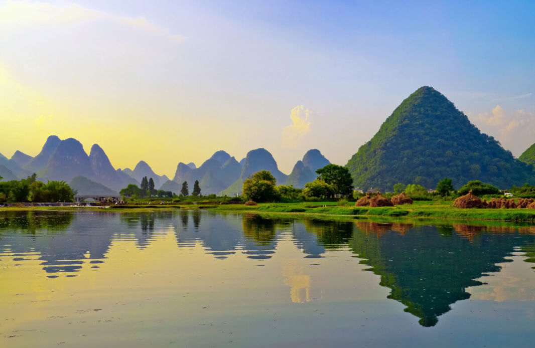 View of Li River's karst peaks