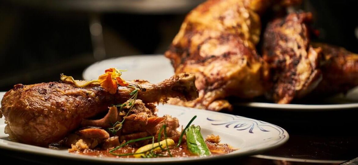 chicken basque in plates