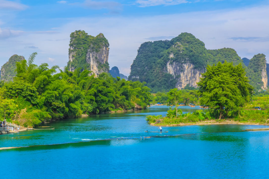 Karst peaks on Li River close to Xinping