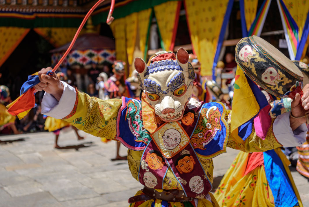 Lama performing the mask dance at Hemis Festival