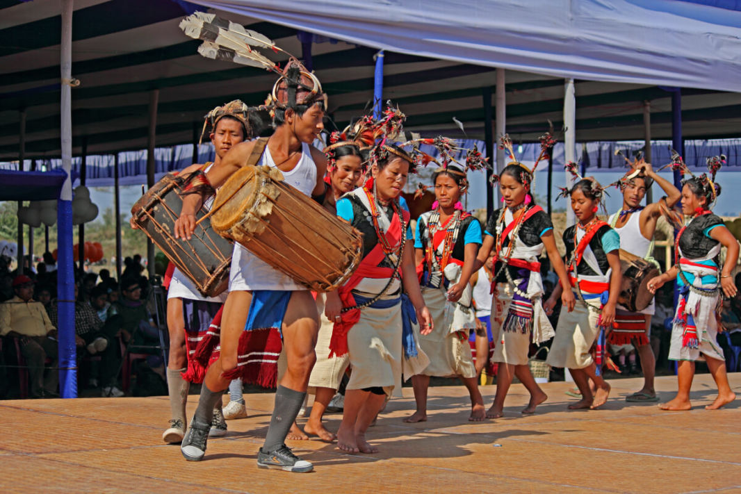 Tutsa Tangsa Naga Tribe performing drum dance