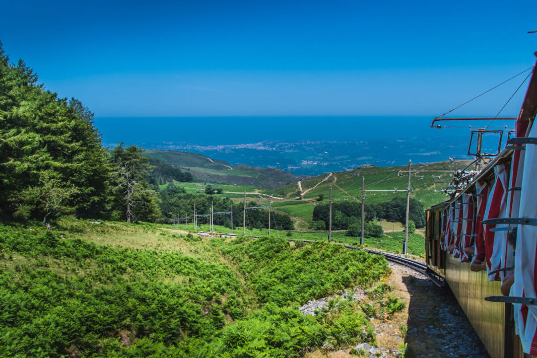 View of the ocean from the Rhune cog train