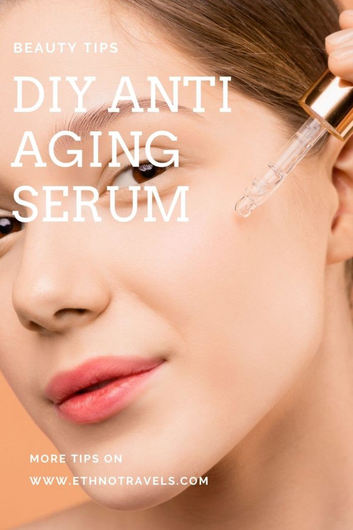 Woman face with serum pipette