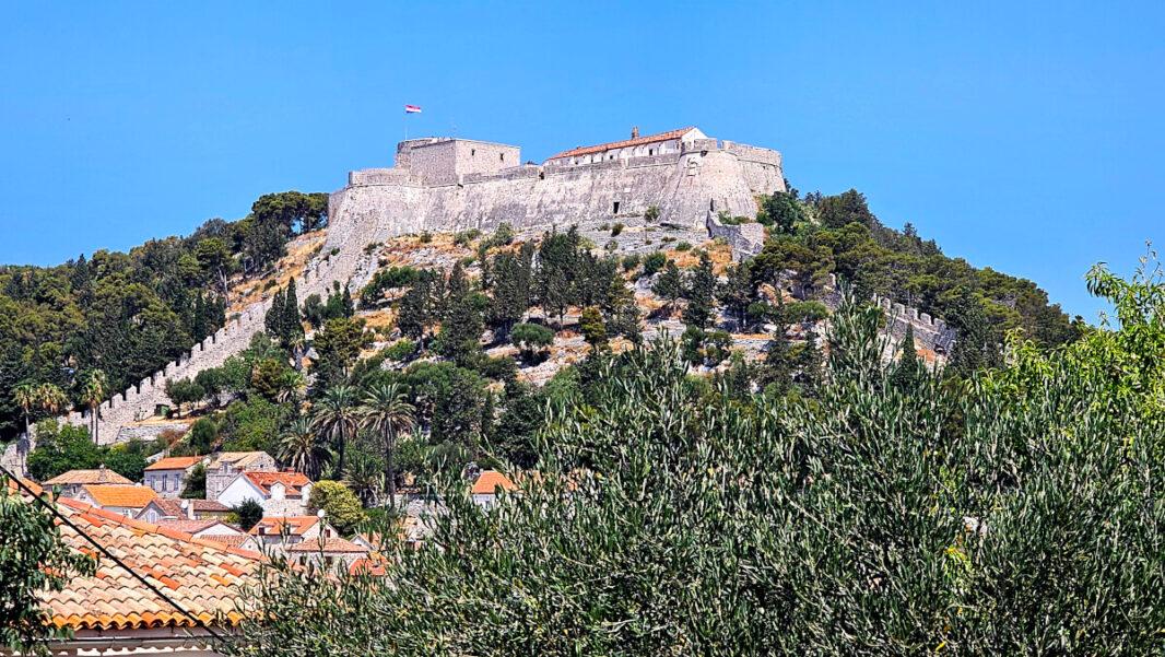View of Fortica fortress in Hvar
