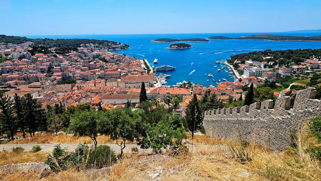 View of Pakleni islands from Fortica Hvar fortress